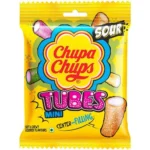 Chupa Chups Sour Mini Tubes Mixed Fruit Flavour Soft & Chewy Toffee, 61.6 g