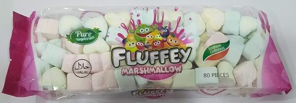 Fluffey Fruit Flavored Pure Vegetarian Marshmallow, 160 g, 80 pcs