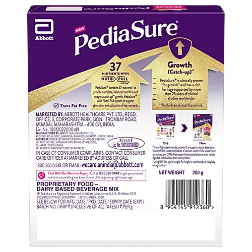 Pediasure Nutrition Drink Powder - Vanilla Flavour, 200 g Box