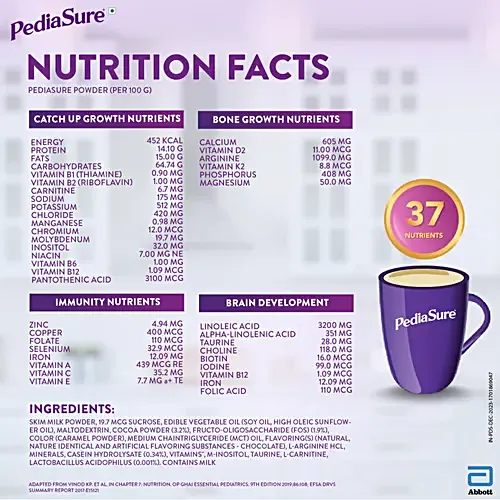 Pediasure Nutrition Drink Powder - Vanilla Flavour, 200 g Box