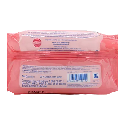 Johnson's baby Skin Care Wipes, 20 pcs