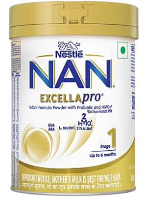 Nestlé NAN EXCELLAPRO Infant Formula Powder - Up To 6 Months, Stage 1, 400 g Tin