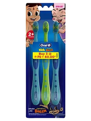 Oral-B Kids Toothbrush - Extra Soft, For Healthier & Cleaner Mouth & Gum, 3 pcs