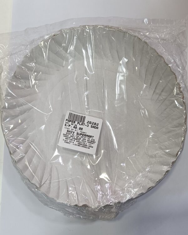 Paper plate size no 3